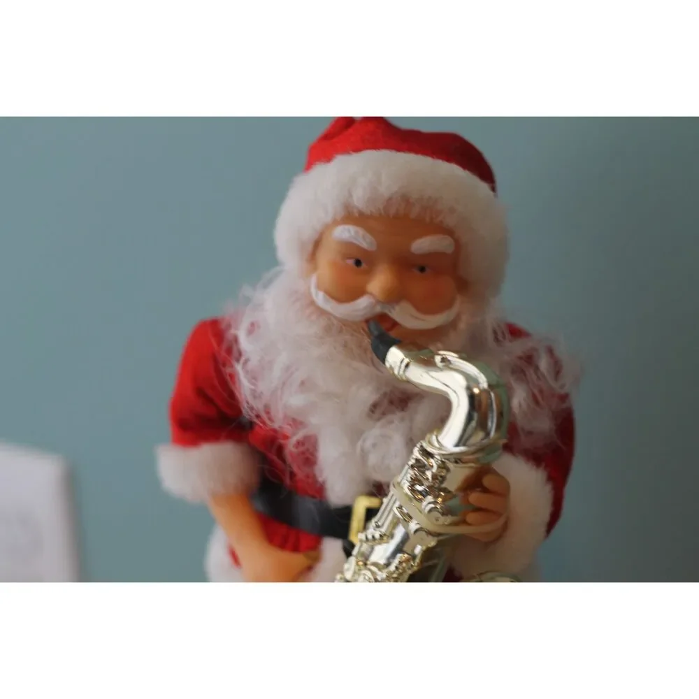 Vintage Dancing Santa Claus with Saxophone (Works)